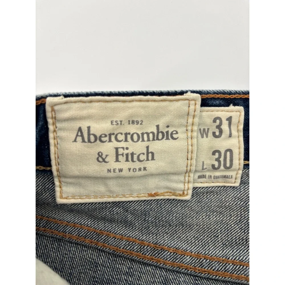 Abercrombie & Fitch Mens Blue Classic Straight Distressed Jeans 30x31 Vintage